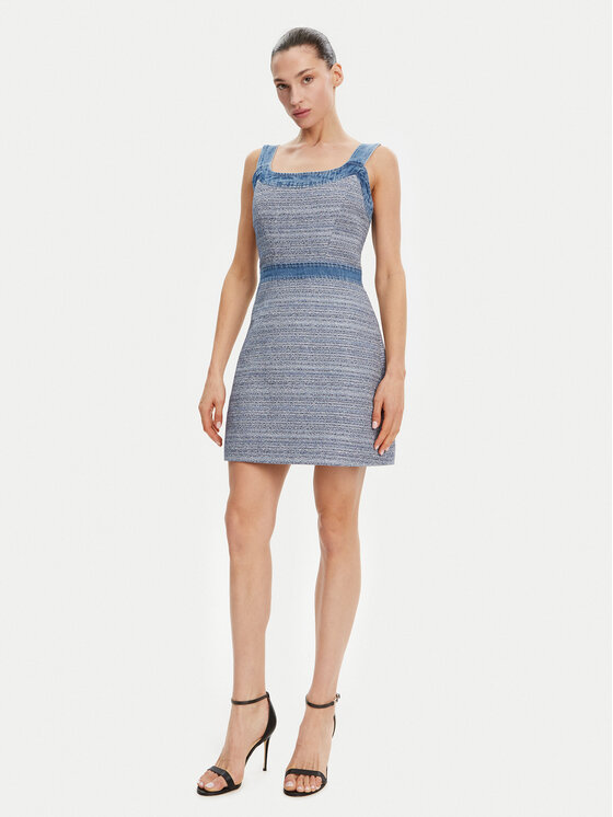 Guess Guess Vsakodnevna obleka W5GK77 WH610 Modra Slim Fit