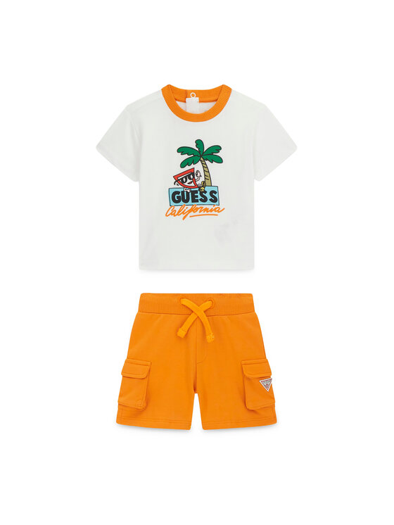 Guess Komplet t-shirt i spodenki I6GG06 K8HM4 Pomarańczowy Regular Fit