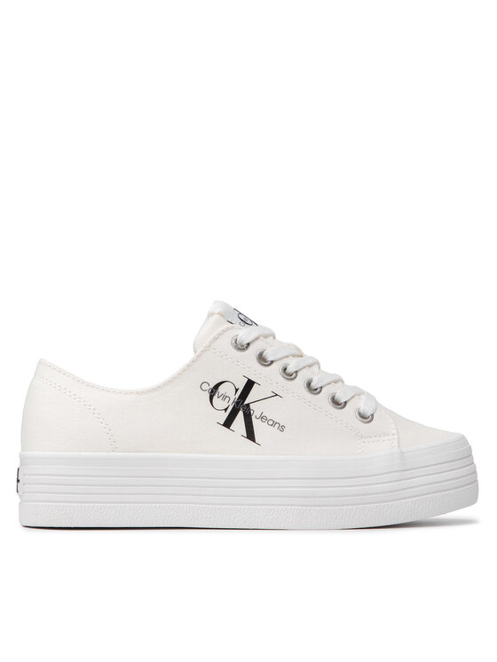 Calvin Klein Jeans Calvin Klein Jeans Tenis superge Vulcanozed Flatform Laceup Co YW0YW00254 Bela