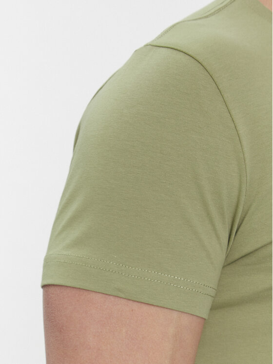 Tommy Hilfiger Tommy Hilfiger Tričko Stretch Slim Fit Tee MW0MW10800 Zelená Slim Fit