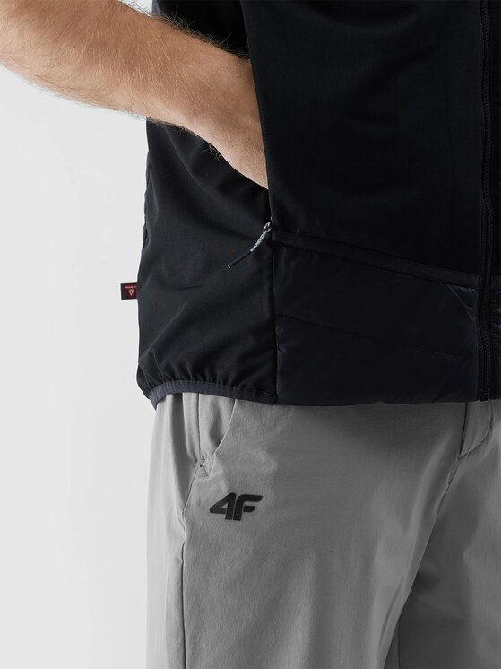 4F 4F Kamizelka biegowa 4FWSS24TVJAM095-21S Czarny Custom Slim Fit