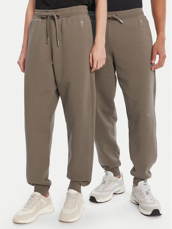AMI Paris AMI Paris Teplákové kalhoty UTR240.747 Khaki Regular Fit