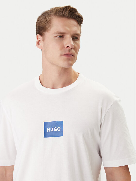 HUGO HUGO Tricou Nayonix 50554382 Alb Regular Fit