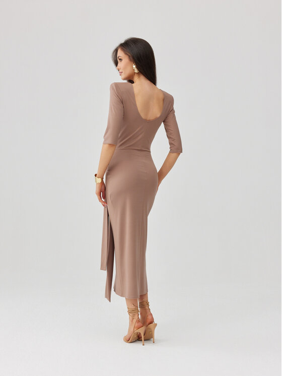 Roco Fashion Roco Fashion Každodenné šaty Lidiana Béžová Slim Fit