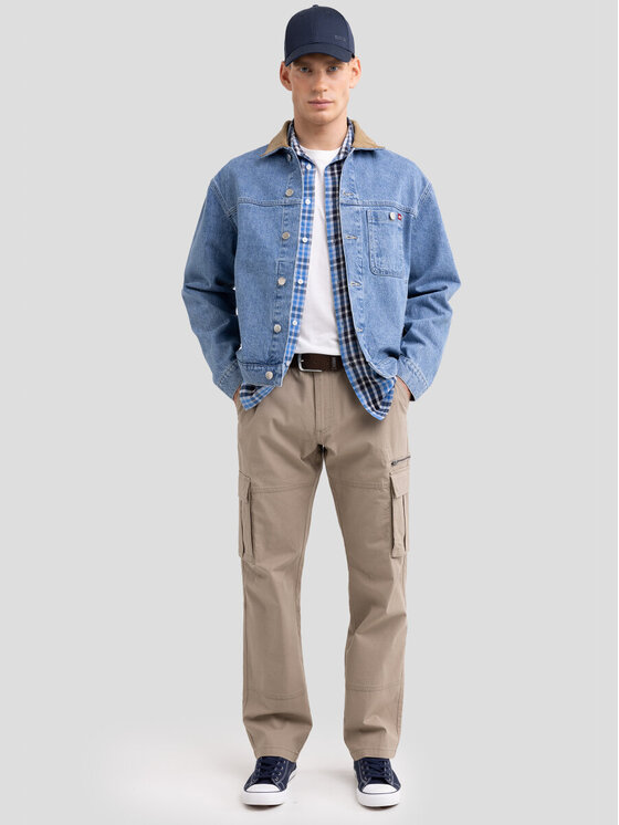 BIG STAR BIG STAR Spodnie materiałowe KELVIN_801_350 Beżowy Basic Fit
