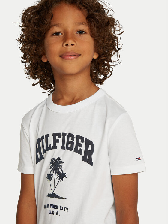 Tommy Hilfiger Tommy Hilfiger T-Shirt Palm Print KB0KB09649 D Λευκό Regular Fit