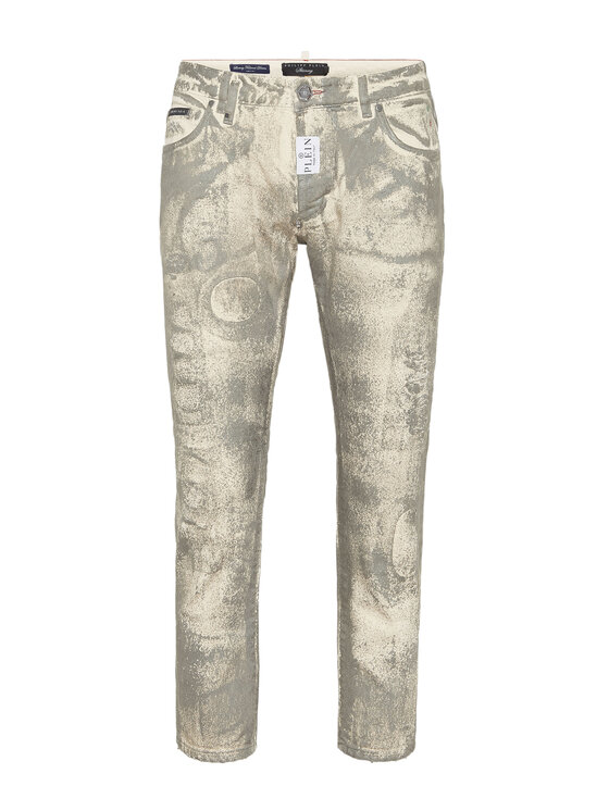 PHILIPP PLEIN PHILIPP PLEIN Džínsy 22535 Béžová Skinny Fit