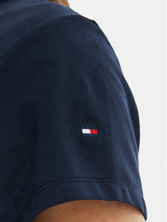 Tommy Hilfiger Tommy Hilfiger T-Shirt WW0WW48710 Tmavomodrá Slim Fit