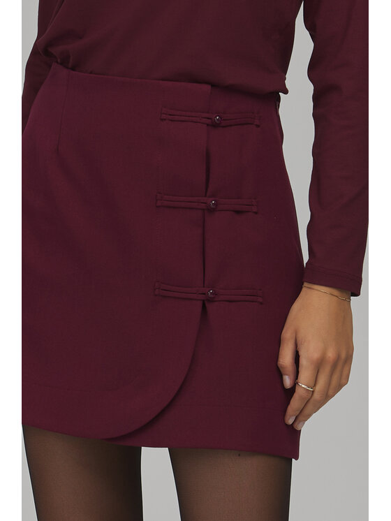 NIFE NIFE Spódnica mini SP88 Bordowy Regular Fit