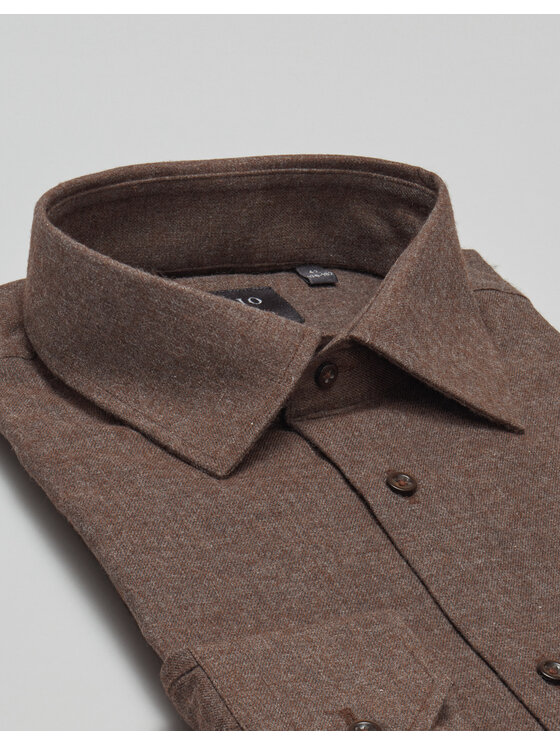 Borgio Borgio Koszula contrada Brązowy Classic Fit