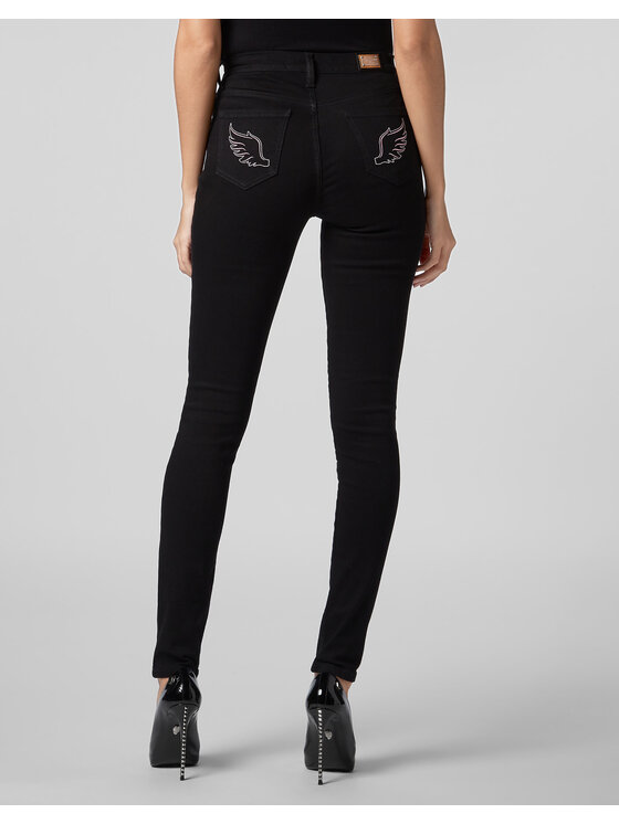 PHILIPP PLEIN PHILIPP PLEIN Jegginsy 21943 Czarny Jegging Fit