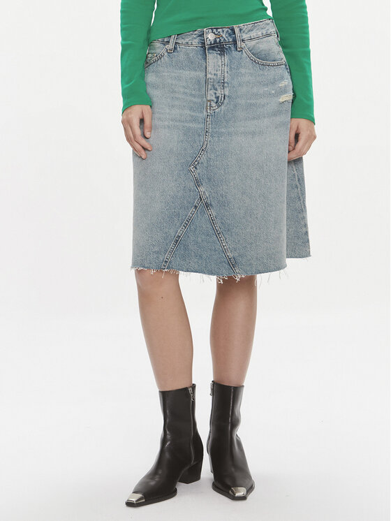 Tommy Hilfiger Tommy Hilfiger Džínsová sukňa WW0WW40656 Modrá Relaxed Fit