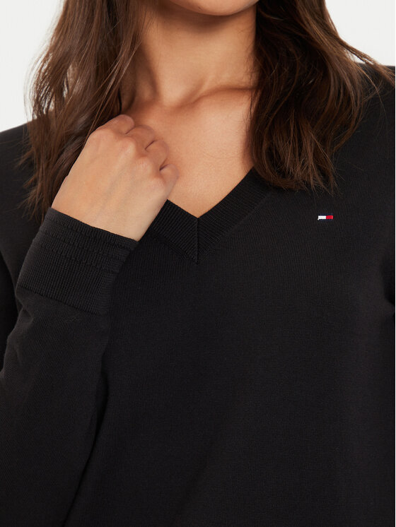 Tommy Hilfiger Tommy Hilfiger Sweter WW0WW40098 Czarny Regular Fit