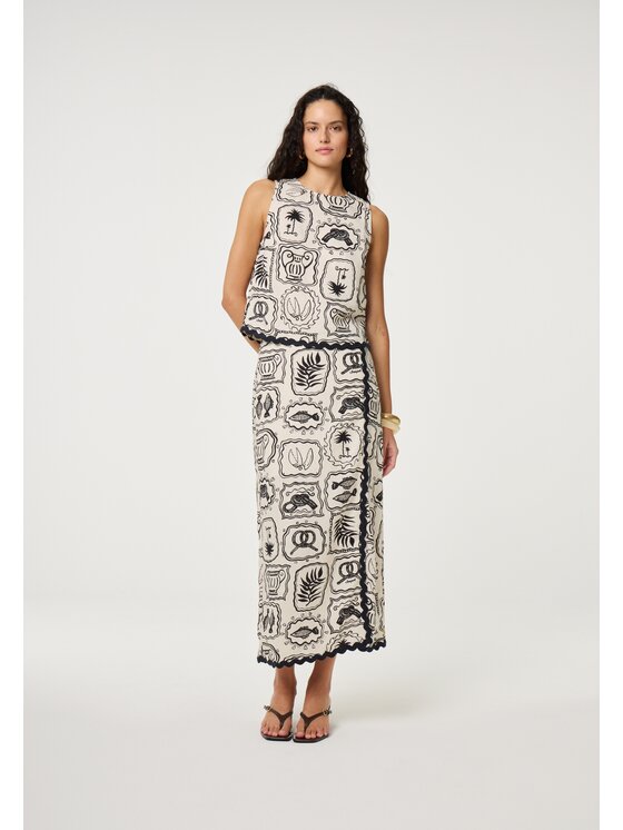 Fabienne Chapot Fabienne Chapot Spódnica maxi 6154-1799-100 Beżowy Regular Fit