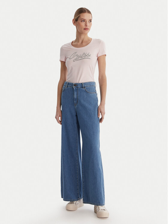 Guess Guess T-Shirt W6RI24 J1314 Růžová Regular Fit