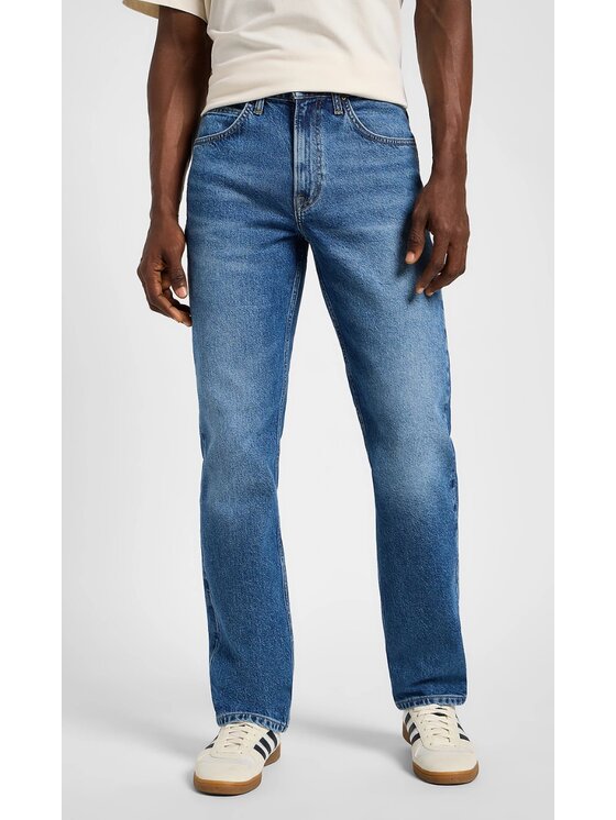 Lee Lee Jeansy Brooklyn Straight Niebieski Regular Fit