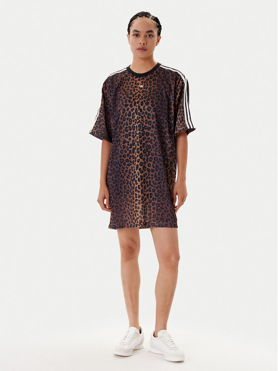 adidas adidas Haljina za svaki dan Leopard JW7311 Smeđa Regular Fit
