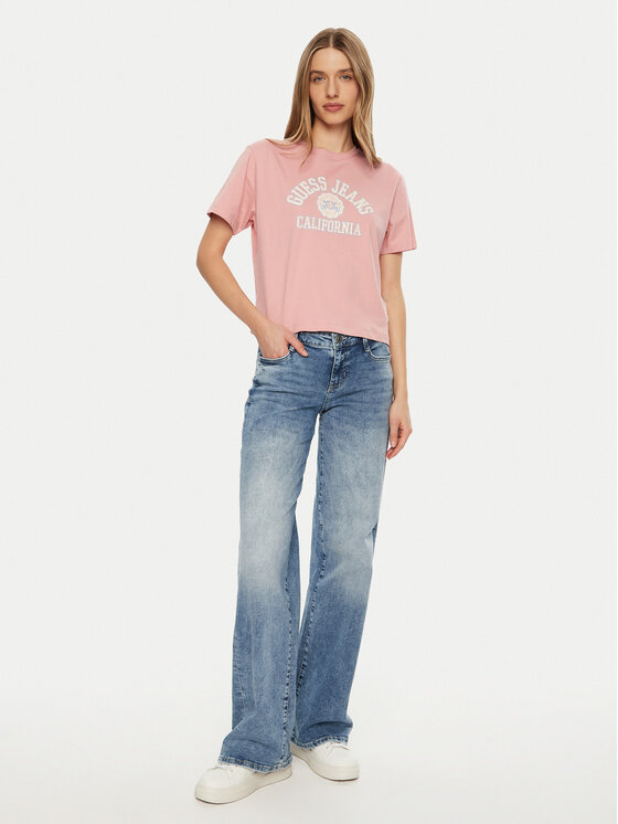 Guess Jeans Guess Jeans T-shirt W5RI43 K8HM0 Ružičasta Regular Fit