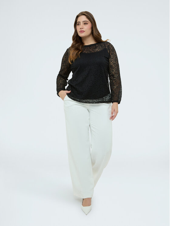 Fiorella Rubino Fiorella Rubino Bluzka G05TL008969N033 Czarny Slim Fit