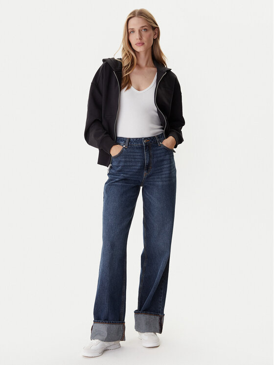 Calvin Klein Calvin Klein Džemperis ar kapuci LV044C211G Melns Relaxed Fit