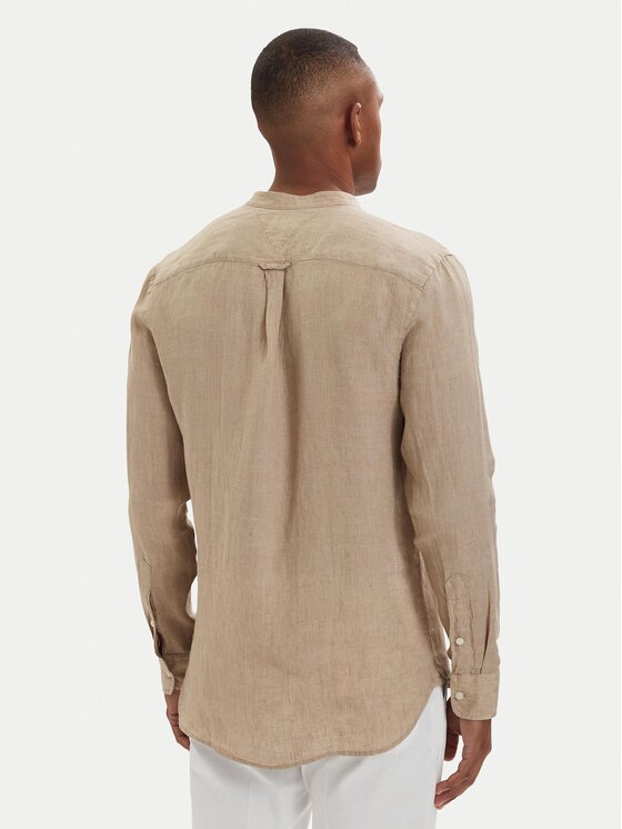 Tommy Hilfiger Tommy Hilfiger Риза MW0MW39271 Тъмнобежов Slim Fit
