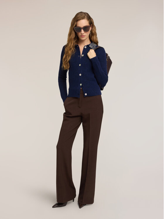 Motivi Motivi Pantaloni di tessuto P0A9Q005152N022 Marrone Flare Fit