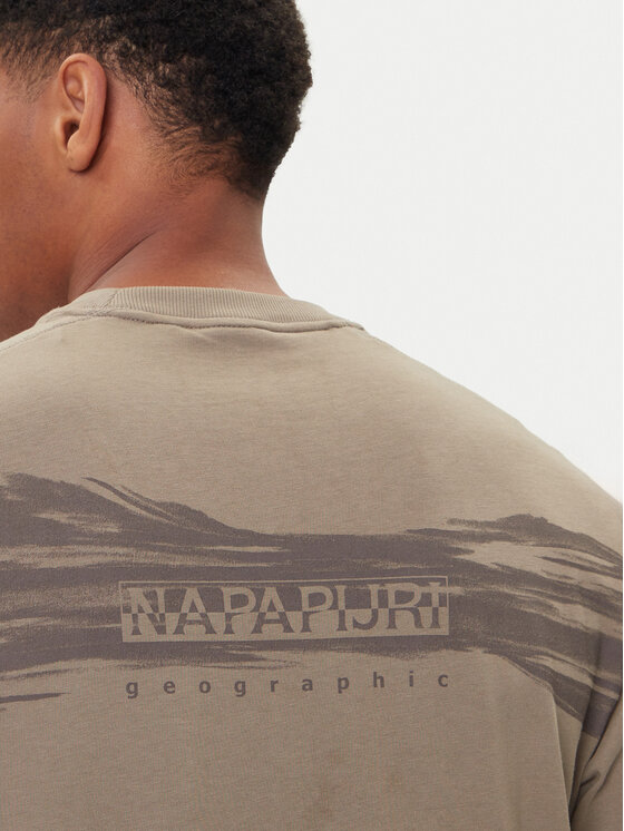 Napapijri Napapijri T-shirt S-Back Graphic NP0A88SU Beige Regular Fit