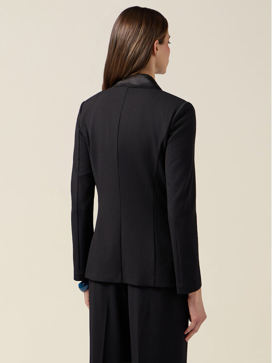 Oltre Oltre Marynarka Q782R104615N033 Czarny Slim Fit