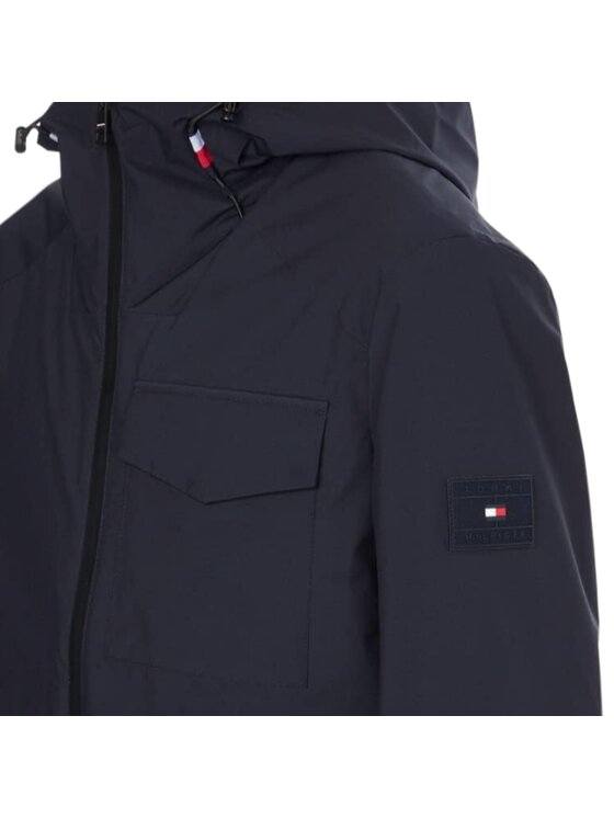 Tommy Hilfiger Tommy Hilfiger Bunda pro přechodné období Tech Hooded Jacket MW0MW22611 Tmavomodrá Regular Fit