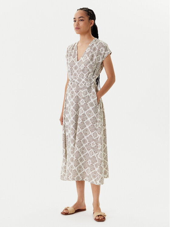 United Colors Of Benetton United Colors Of Benetton Sukienka letnia 4KPRDV0BB Beżowy Relaxed Fit