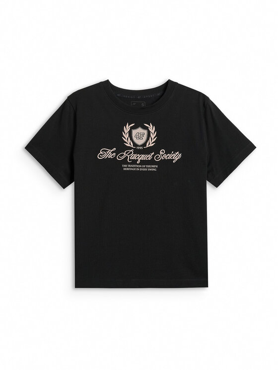 4F 4F T-Shirt SPORTS CLUB Czarny Boxy Fit