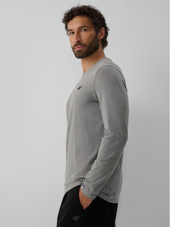 4F 4F Longsleeve BASIC+ Szary Slim Fit