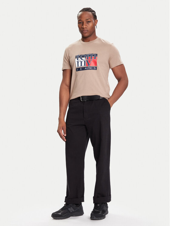 Tommy Jeans Tommy Jeans T-Shirt DM0DM21977 Beżowy Regular Fit