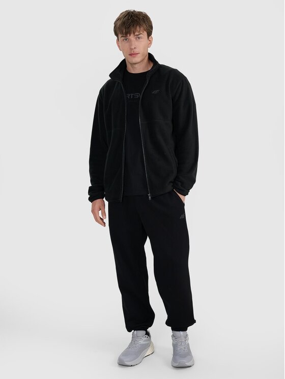 4F 4F Fleecová mikina 4FRMM00TFLEM372-20S Černá Regular Fit