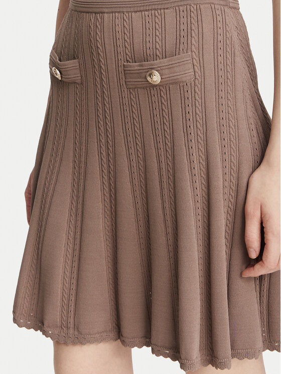 Guess Guess Fustă mini W6YD21 Z0971 Bej închis Regular Fit