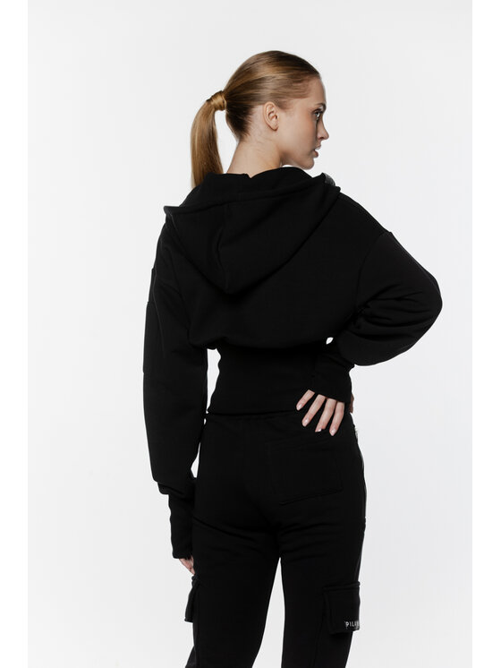 Pilawski Pilawski Bluza BLUZA CZARNA KRÓTKA ZAPINANA DAMSKA Czarny Oversize