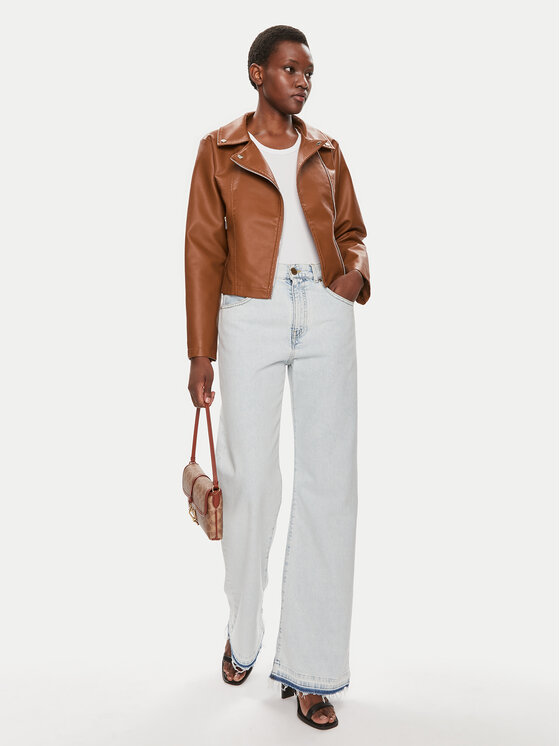 Brave Soul Brave Soul Giacca in similpelle LJK-SVEATAN Marrone Straight Fit