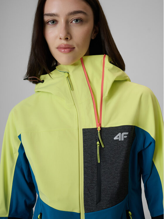 4F 4F Kurtka przejściowa TREKKING Żółty Regular Fit