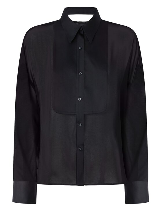 PINKO PINKO Koszula Marquilla camicia georgette Czarny Regular Fit