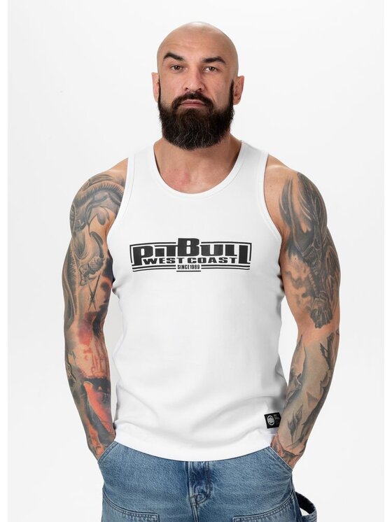 PITBULL PITBULL Tank top Tank Biały Regular Fit