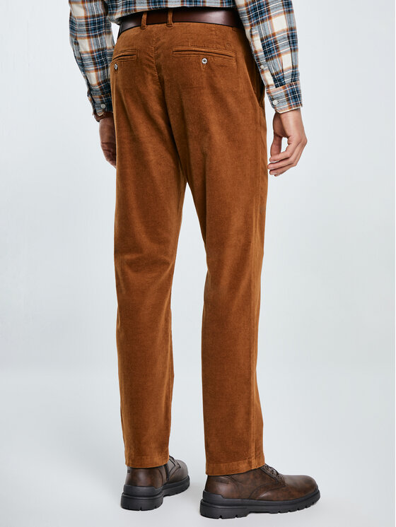 BIG STAR BIG STAR Chinosy TREVIS Brązowy Slim Fit