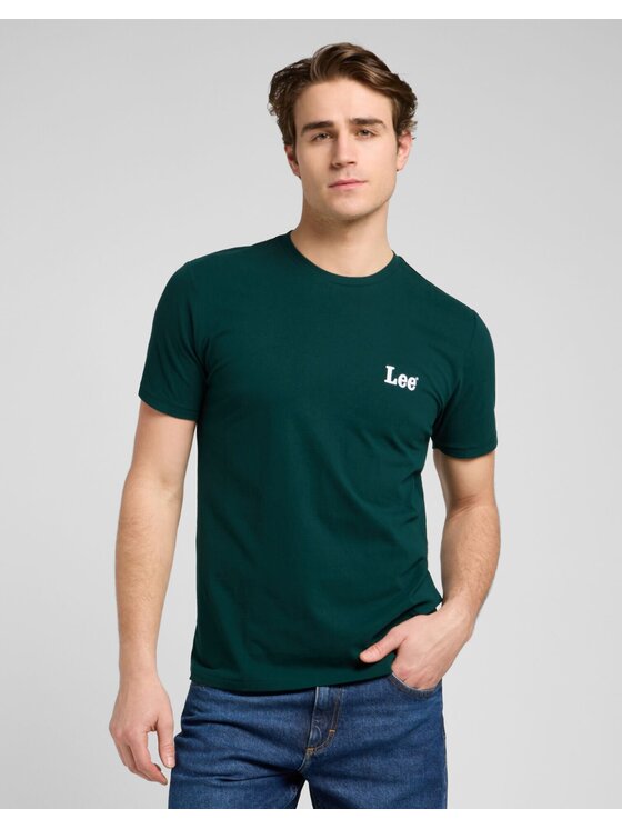 Lee Lee T-shirt SS SMALL LOGO TEE Verde Regular Fit