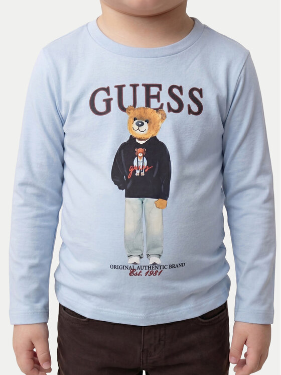 Guess Guess Bluzka N6YI06 K3794 Niebieski jasny Regular Fit