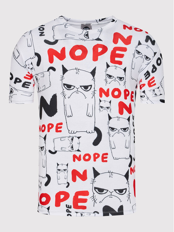 Mr. GUGU & Miss GO Mr. GUGU & Miss GO Футболка Unisex Grumpy Nope Білий Regular Fit