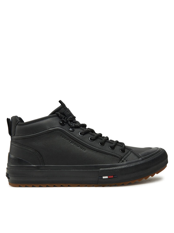 Tommy Hilfiger Sneakersy Th Hi Vulc Cleat Lth FM0FM05313 Čierna