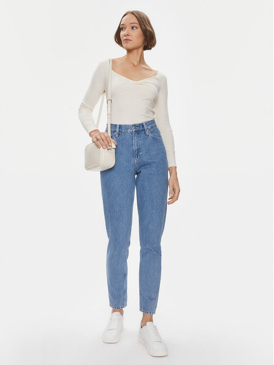 Pepe Jeans Pepe Jeans Majica Huala PL505755 Bijela Slim Fit