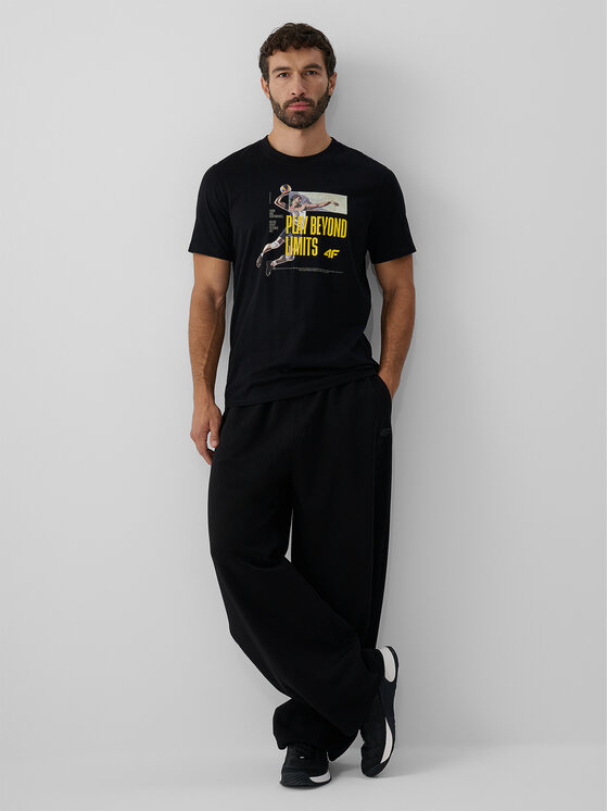 4F 4F T-Shirt STUDIO 4F Czarny Regular Fit