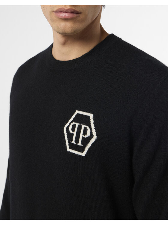 PHILIPP PLEIN PHILIPP PLEIN Sweter 29047 Czarny Regular Fit