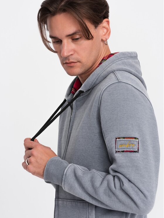 Ombre Ombre Mikina OM-SSDS-0110 Modrá Regular Fit