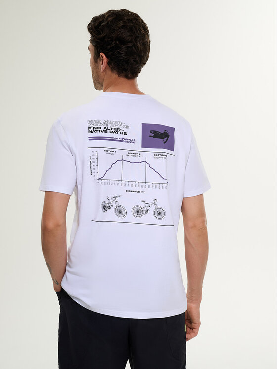 4F 4F T-Shirt WHEEL & WAVE Biały Relaxed Fit